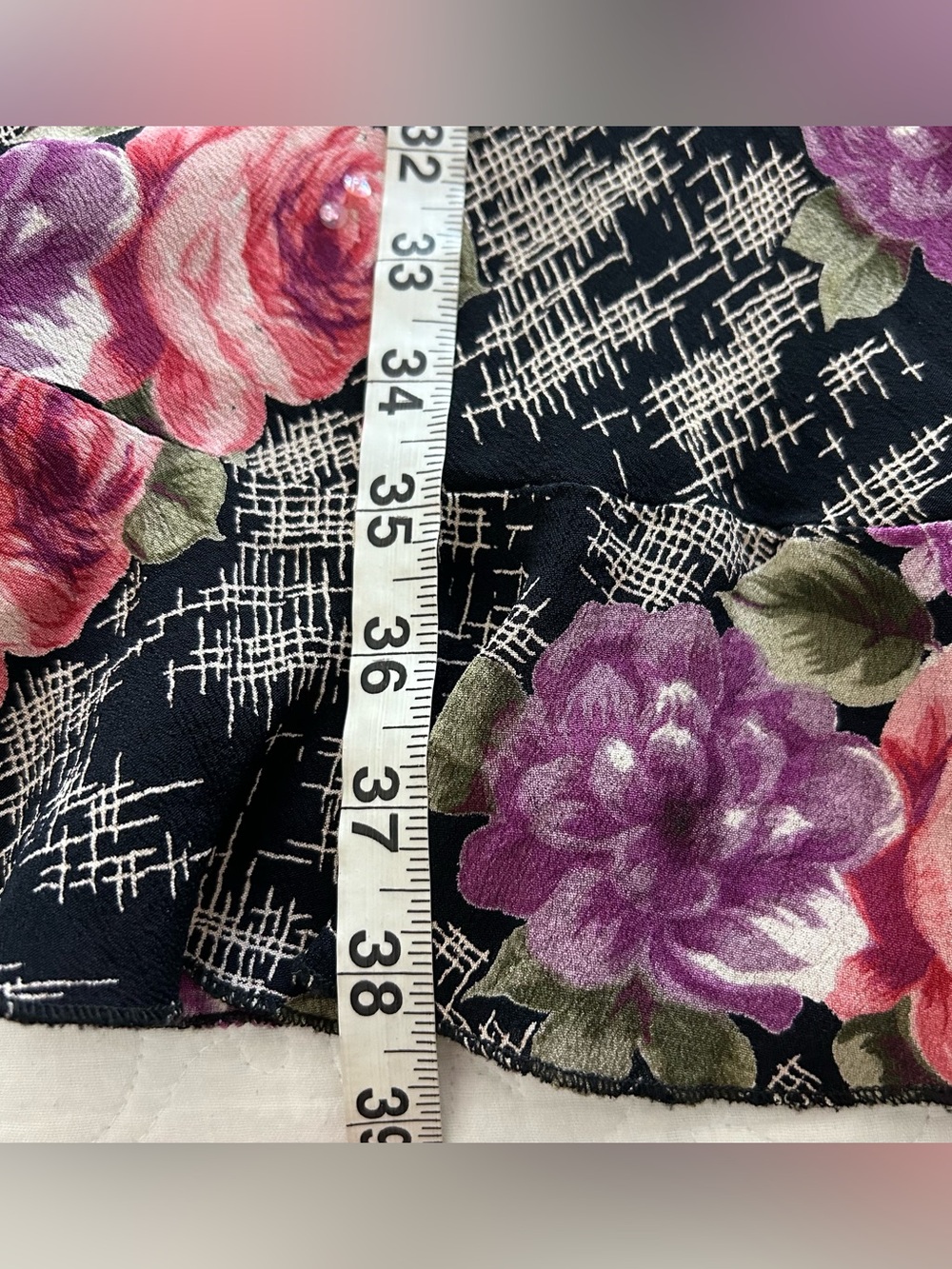 VTG 90s Floral Beaded Bias Cut Midi Slip Dress L Whimsigoth Fairy Grunge Roses - Picture 10 of 11